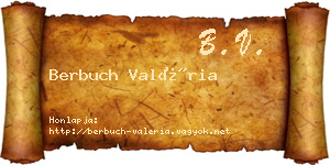Berbuch Valéria névjegykártya